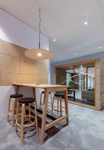 Work desk with bar stools