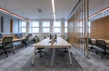 Shared working places with acoustic elements