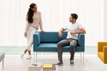 Futureproof office man sitting on the sofa