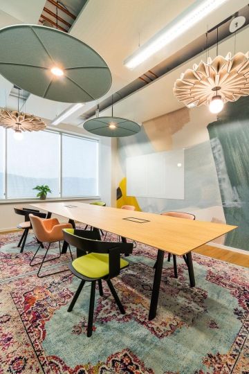 Meeting room in uniform colour tones