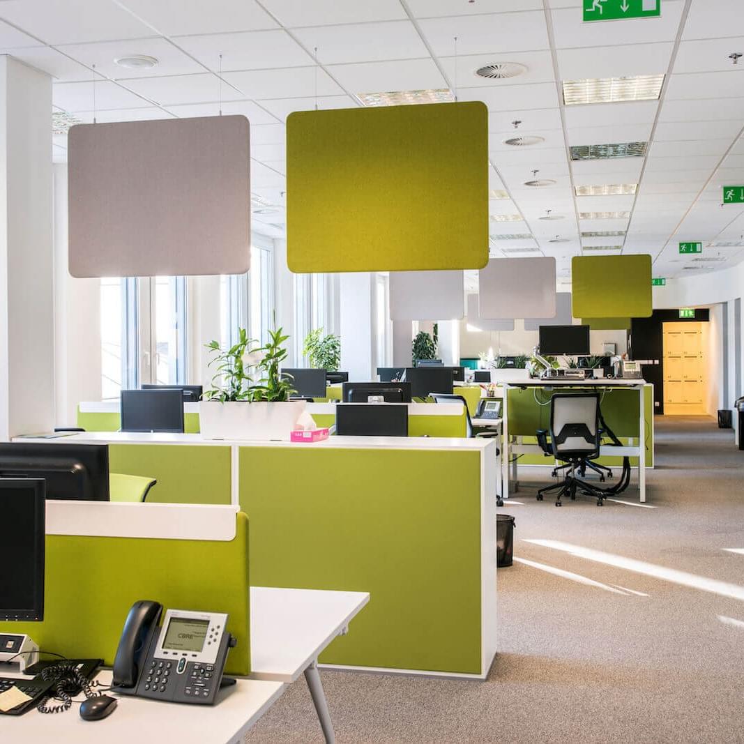 Besides ensuring silence, the panels also separate the space