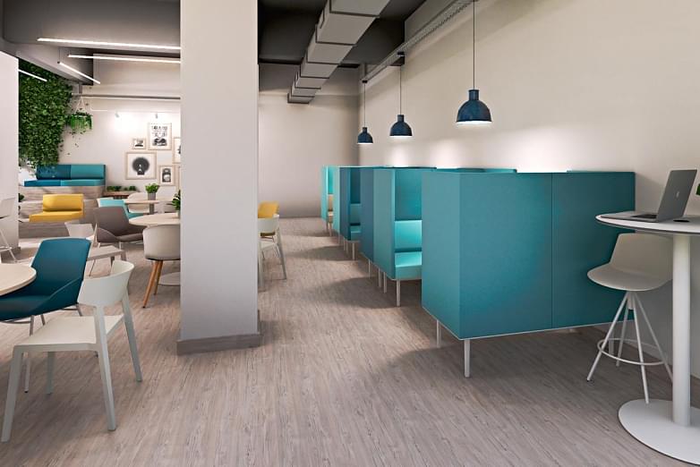 A new type of Coffices workspace with designer furniture